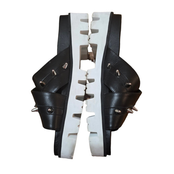 RED VALENTINO Studded leather slides size 9.5 - Picture 4 of 7